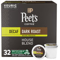 Peet's Coffee, Dark Roast Decaf Single Serve Coffee Pods, 100% Arabica Coffee - Decaf House Blend 32 Count (1 Box of 32 Pods)