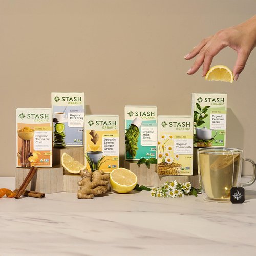 Stash Tea Organic Premium Green Tea, Caffeinated, Non-GMO Project Verified, Serve Hot or Iced, 96 Tea Bags, 16 count (6 pack)