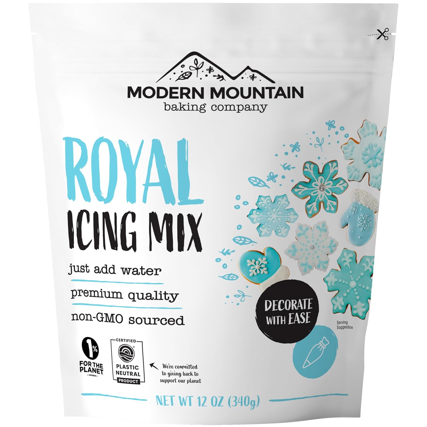 Royal Icing Mix - Premium 12oz Icing for Sugar Cookies | Easy to Use, Naturally Flavored, Gluten-Free