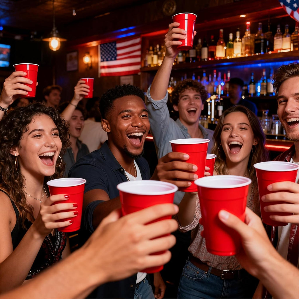 Red Disposable Plastic Party Cups - 12oz, 100 Count | Perfect for Gatherings, BBQs & Birthdays