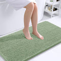 OLANLY Bathroom Runner Rugs - Soft Absorbent Chenille Bath Mats | Quick-Dry Rubber Backing, 44x24, Sage Green