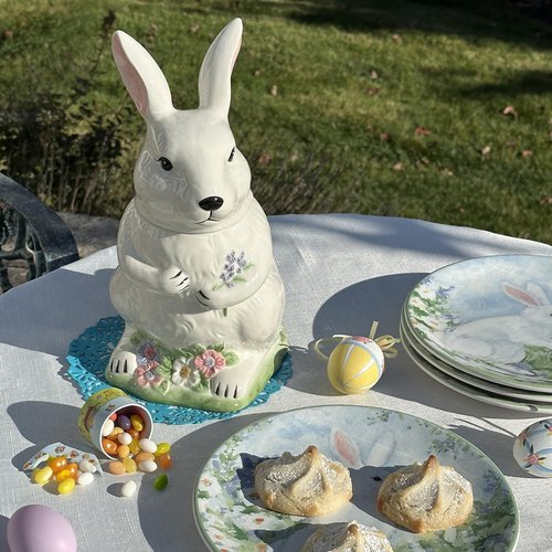 Certified International Easter Morning 3-D Bunny Cookie Jar, 64 oz.