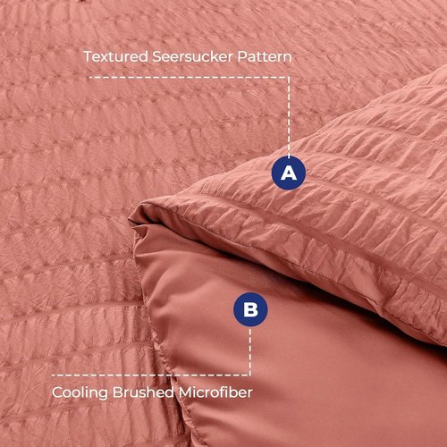 HYMOKEGE Coral California King Comforter Set - 7-Piece All-Season Luxury Bedding Set | Includes Comforter, Sheets & Pillowcases