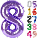 Purple Number 8 Balloon - 40 Inch Giant Foil Balloon for 8th Birthday Party Decorations