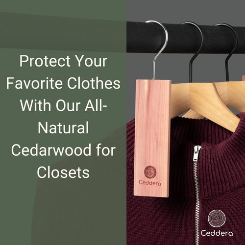 Ceddera Essential Cedar Bundle | Natural Cedar Blocks for Clothes Storage | Eco Friendly Cedarwood for Closets | Moth Ball Alternative | 58 Total Pieces - 8 Hang Ups, 24 Rings, 24 Balls & 2 Sachets
