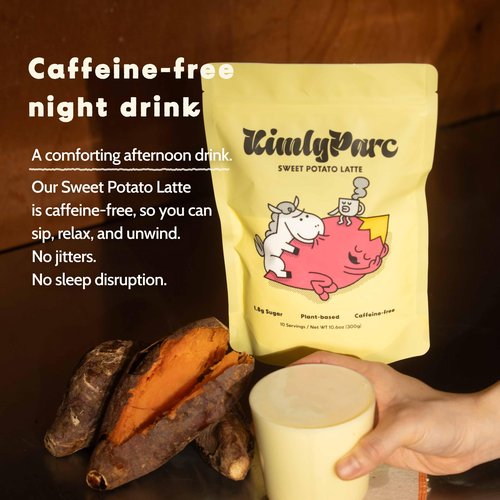 KimlyParc Real Sweet Potato Latte Mix, 10 oz | Allulose-Sweetened, Vegan & Caffeine-Free Korean Goguma Latte Powder | Plant-Based, Gluten-Free Drink
