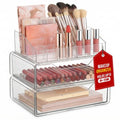 Masirs Clear Acrylic Makeup Organizer with Drawers – Cosmetic Vanity Storage for Skincare, Hair Accessories, Jewelry, Perfume – Durable Countertop Bathroom Organizer