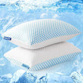 EASELAND Shredded Memory Foam Pillows - Adjustable Fill Queen Size Set of 2 with Cooling Cover