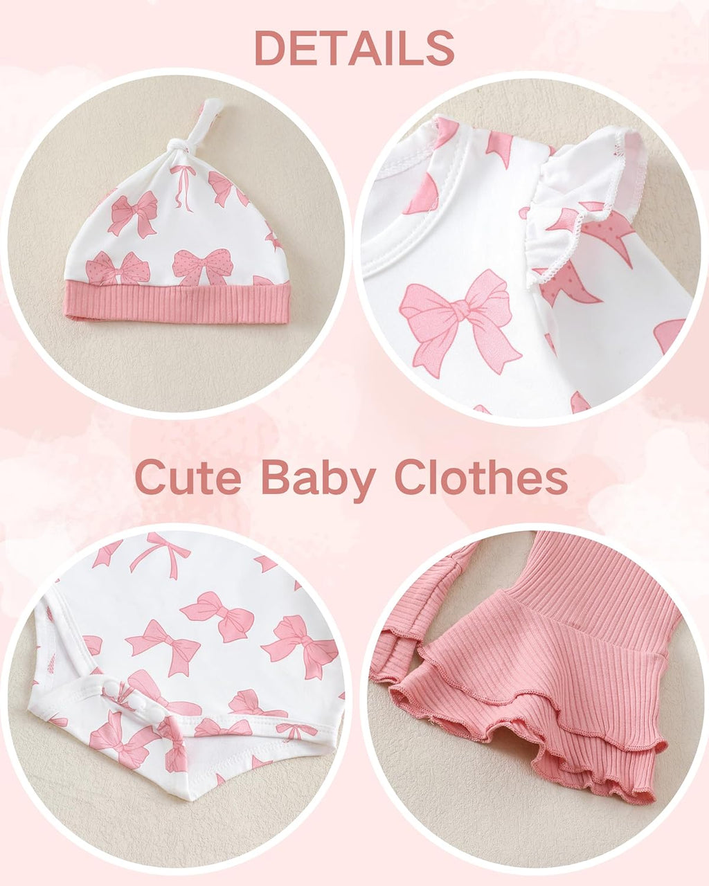 Renotemy Preemie Baby Girl Romper - Cute Bell Bottom Outfit for Fall & Winter | Perfect Gift Set