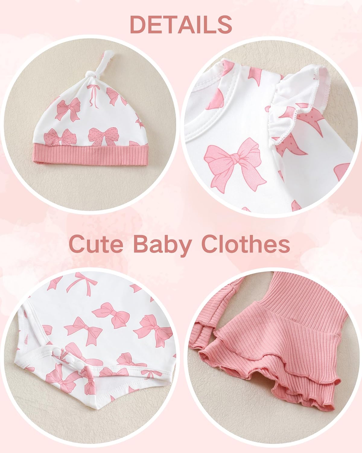 Renotemy Preemie Baby Girl Romper - Cute Bell Bottom Outfit for Fall & Winter | Perfect Gift Set