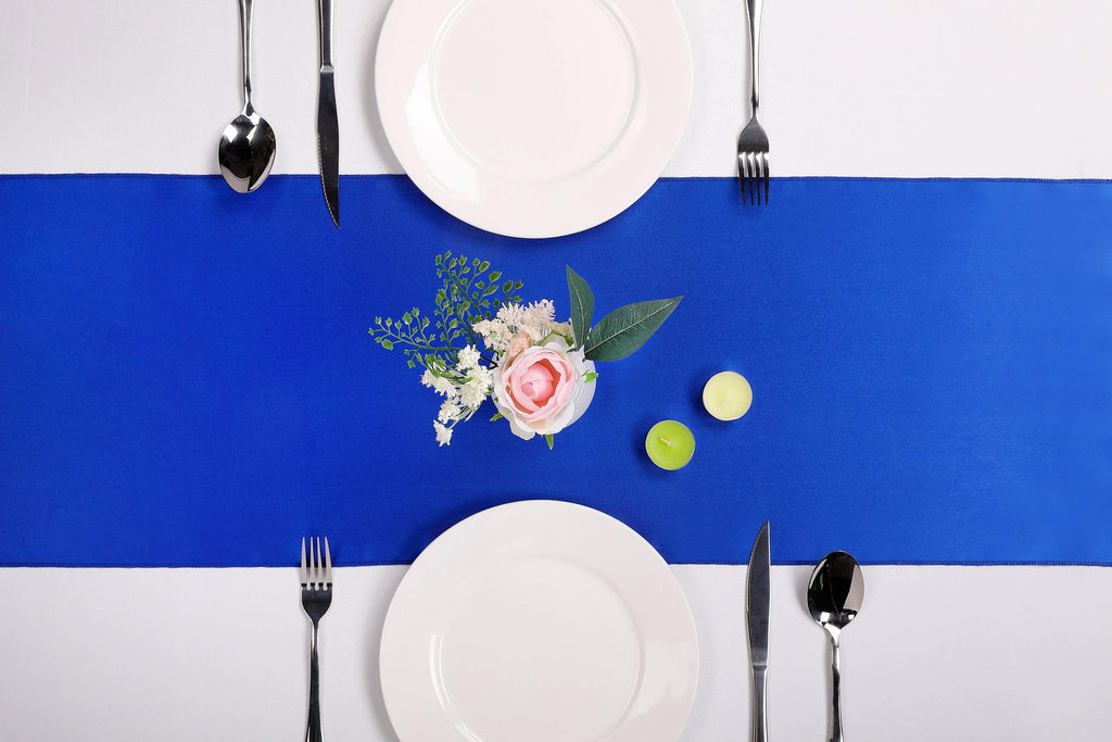 15-Pack Satin Table Runner Royal Blue 12 x 108 inches Long, Table Runners for Wedding, Birthday Parties, Banquets Decorations（15 Pack, 12x108 Inch, Royal Blue