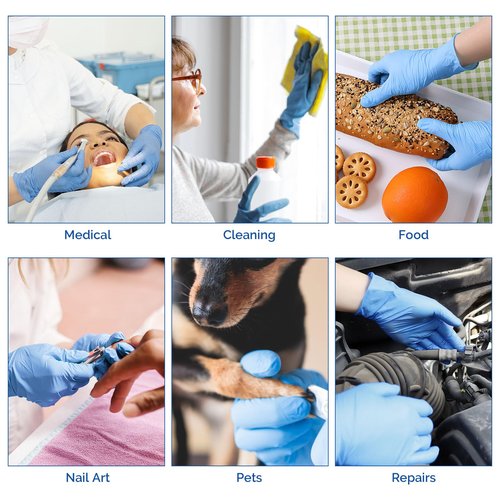JMU Nitrile Exam Gloves Small, 3.5 Mil, Powder-Free, Latex-Free, Disposable Medical Glove, Blue, 2000 Count