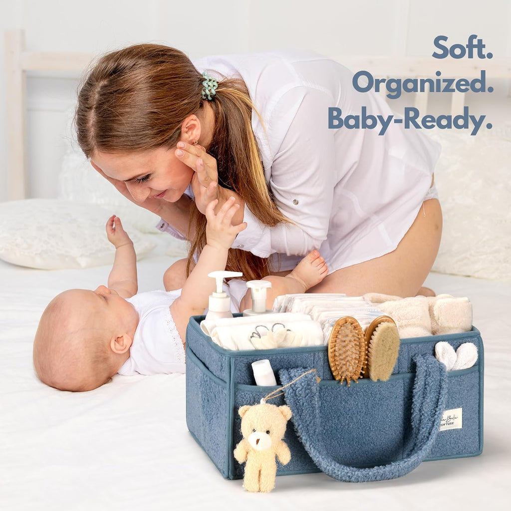 PeraBella Baby Diaper Caddy Organizer - Portable Storage Basket for Newborn Essentials | Perfect Shower Gift