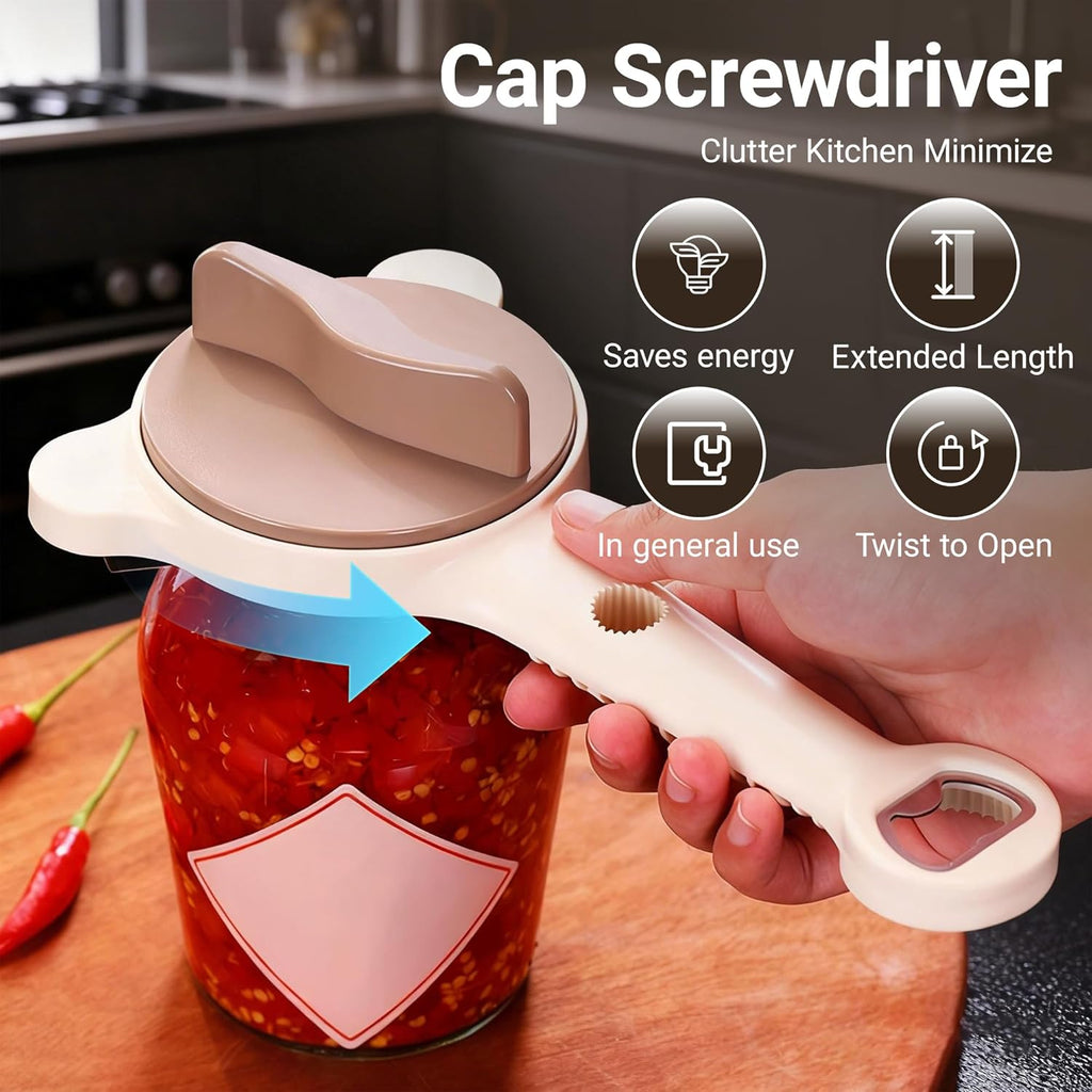 Skiennix Jar Opener - 4-in-1 Multi-Function Adjustable Tool for Seniors with Arthritis | Easy Grip Design