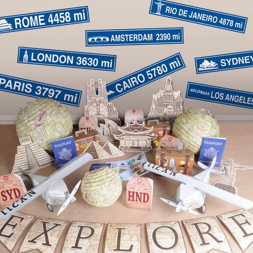 Beistle Travel Street Sign Cutouts Party Accessory Pack of 3