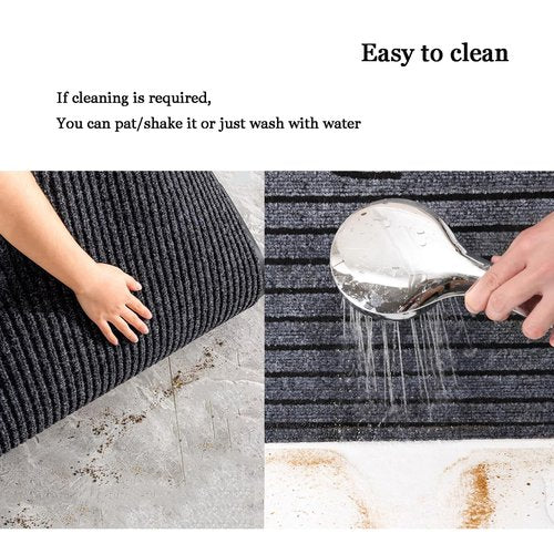 WLWLEO 3' X 20' Commercial Grade Door Mat Brush Step Entrance Floor Mat Indoor Outdoor Non Slip Mats for Hotel Office Restaurant Mall Hallway Staircase Welcome Mats,Gray/Grey,0.9×6M