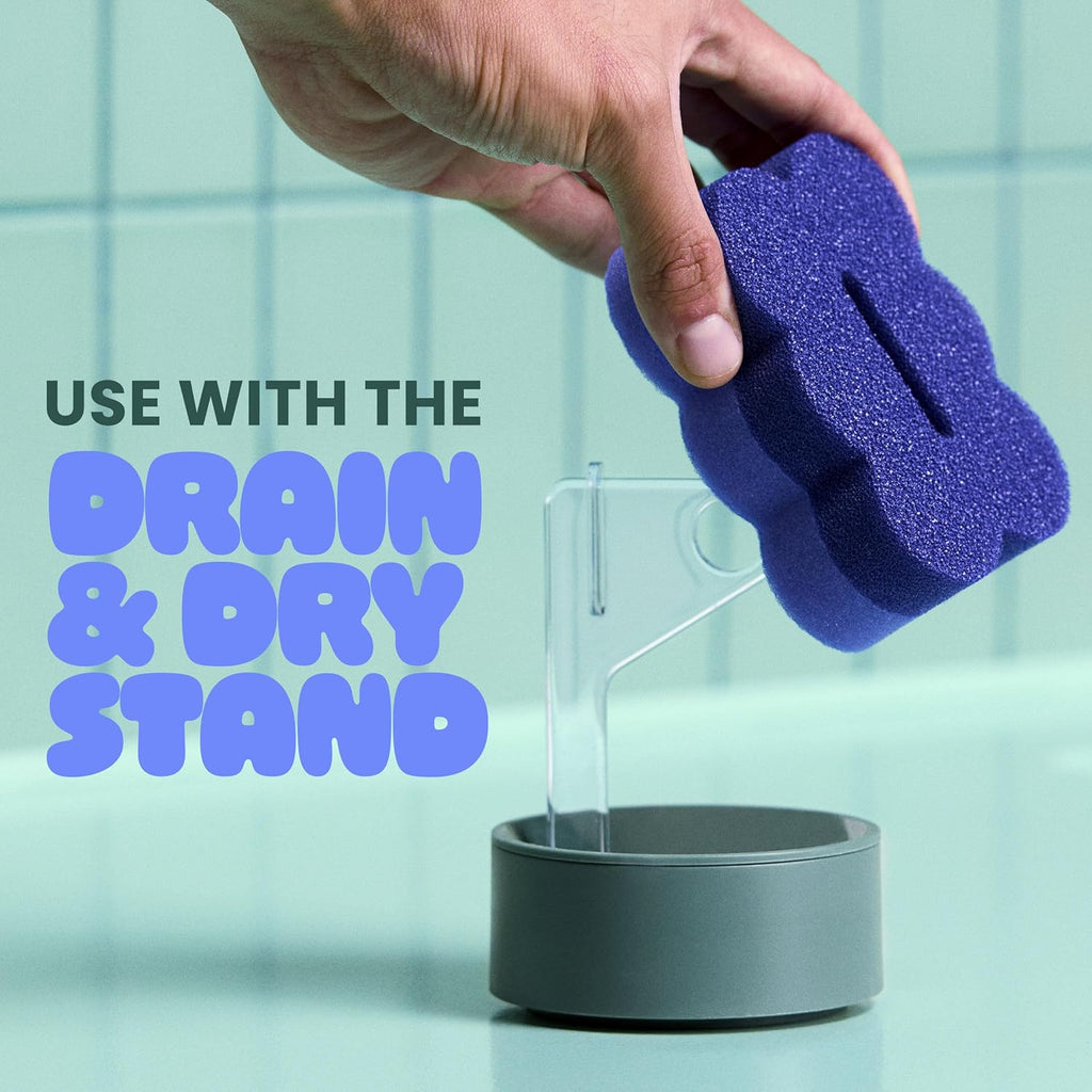 Scotch-Brite 2-Sided Scrub & Wipe Sponges - Midnight Mode, 6 Pack for Effective Kitchen Cleaning