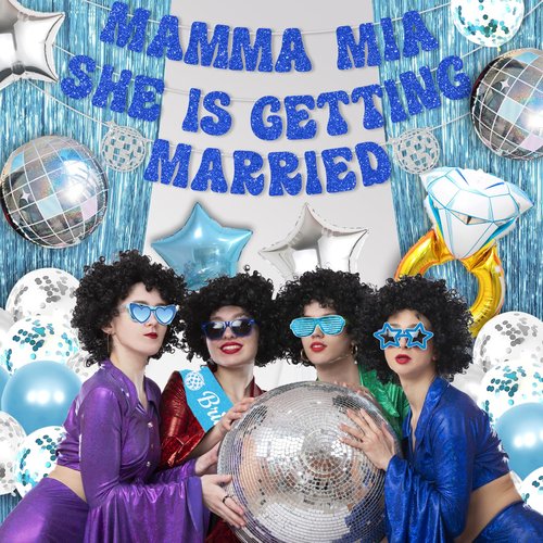 Mamma Mia Bachelorette, 86Pcs Mamma Mia Party Decorations Mamma Mia She is Getting Married, Disco Bachelorette Party Decorations, Dancing Queen Party Decorations Wedding Bridal Shower Party