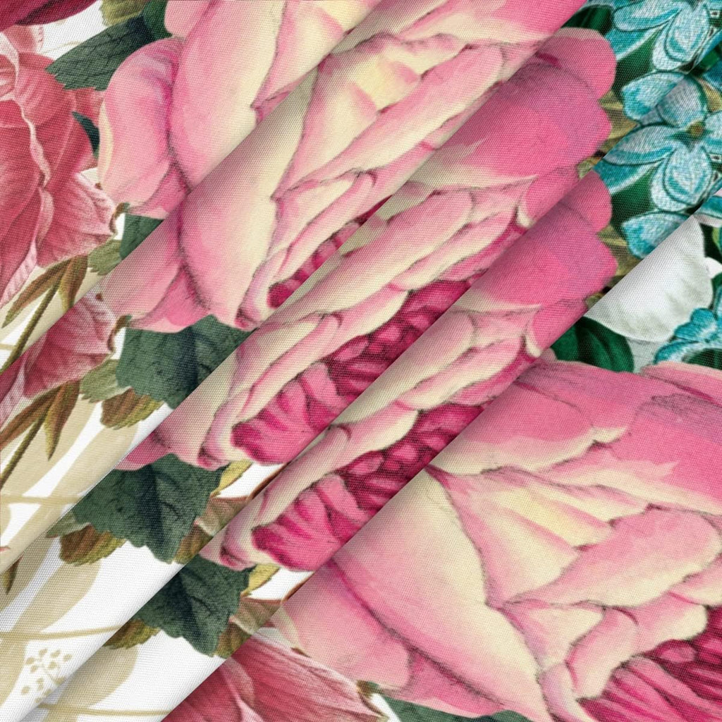 Skiennix Spring Flower Round Tablecloth - Retro Floral Hummingbird, Washable & Wipeable, Fits 45-50" Tables