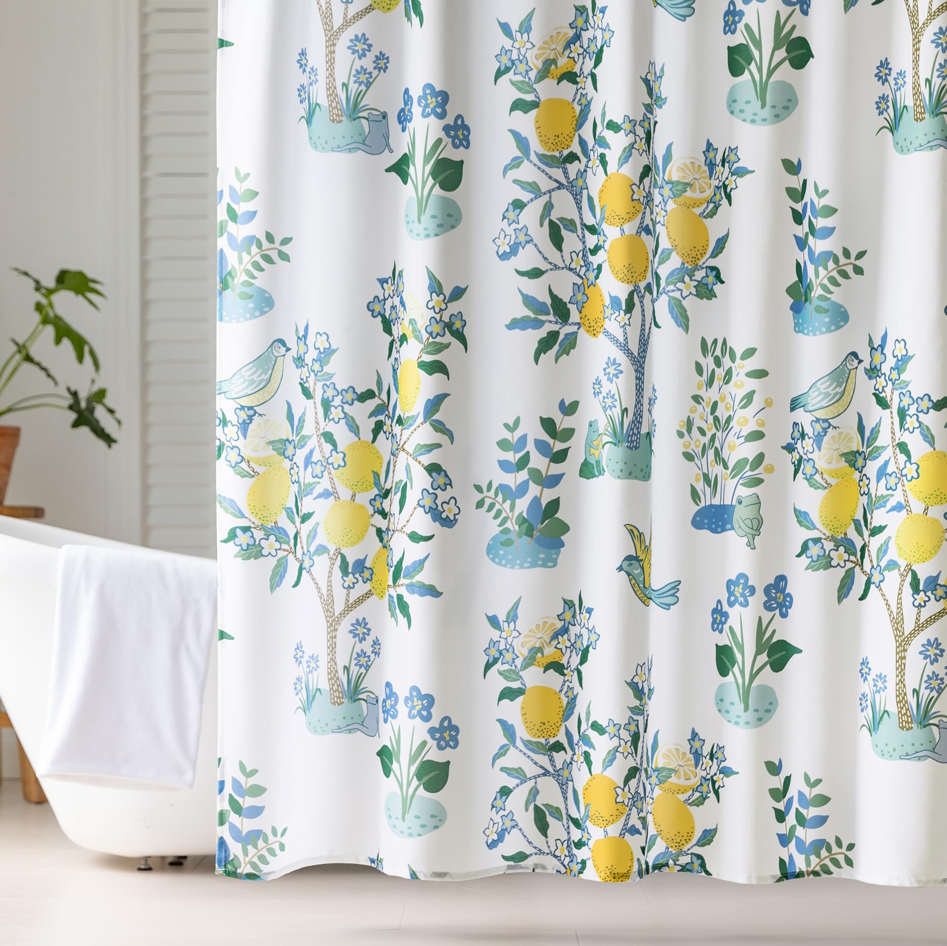 Small Stall Shower Curtain 36x72 for RV Camper Kids,Cute Fun Fruit Garden Floral Leaf Flower Decorative Fabric Half Size Narrow Shower Curtains for Walk in Stand Up Bathroom