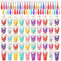 Tioncy 50 Sets Group Appreciation Gifts 24oz Plastic Appreciation Tumblers with Lids Straws Keychains Cards Thank You Cups for Office Employee Staff Teacher Team-building Graduation Gifts(Fresh)