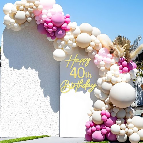 MASTRON Happy Birthday with 0-9 Numbers Sign for Backdrop - Glitter Felt Custom Age Happy Birthday Decal for Balloon Arch Birthday Decorations Baby Shower - Gold