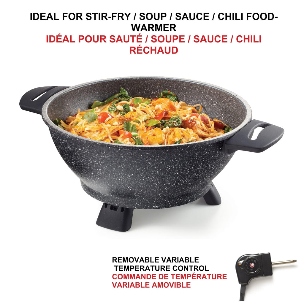 Starfrit The Rock Electric Multi Pot - 4.5L - Rock.Tec Non-Stick - Tempered Glass Lid - Variable Temperature Control