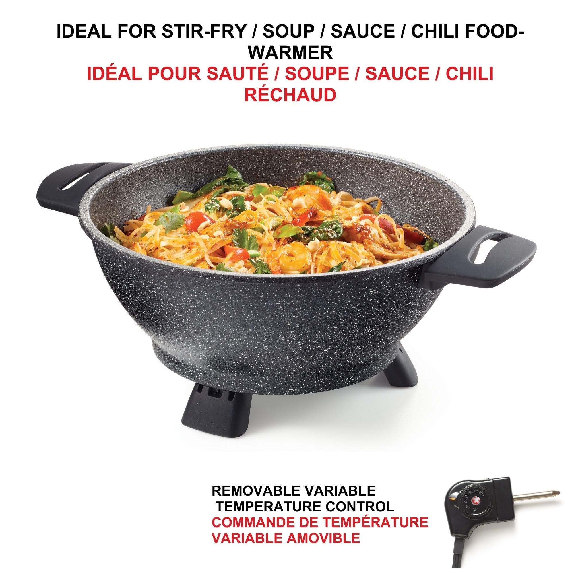 Starfrit The Rock Electric Multi Pot - 4.5L - Rock.Tec Non-Stick - Tempered Glass Lid - Variable Temperature Control