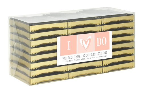 MCS Wedding Photo Frame/Placecard Holder, 69042, 24-Pack, Glitter Gold