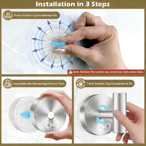 CMDZHF 4 Pack Heavy Duty Suction Cup Hooks for Shower & Glass Window, No Drill & Removable Shower Hooks for Towels, Coat, Robes, Loofah -Brushed Nickel
