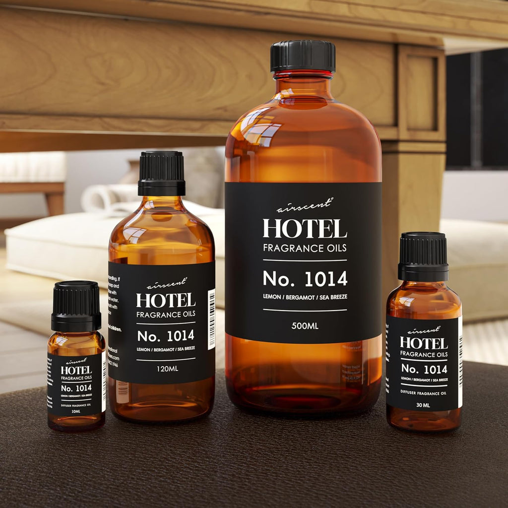 AirScent Hotel Diffuser Oil No. 1014 - Iconic 5-Star Coastal Blend - Lemon Bergamot Sea Breeze - 120 mL for Ultrasonic Diffusers