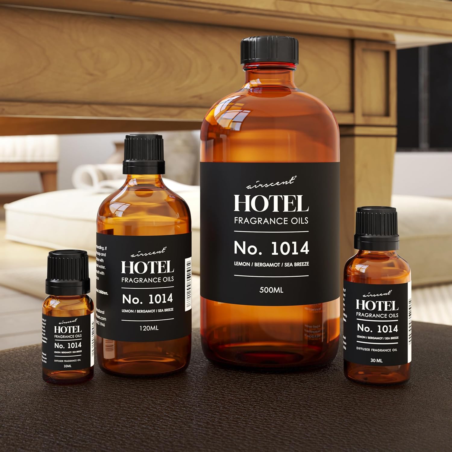 AirScent Hotel Diffuser Oil No. 1014 - Iconic 5-Star Coastal Blend - Lemon Bergamot Sea Breeze - 120 mL for Ultrasonic Diffusers