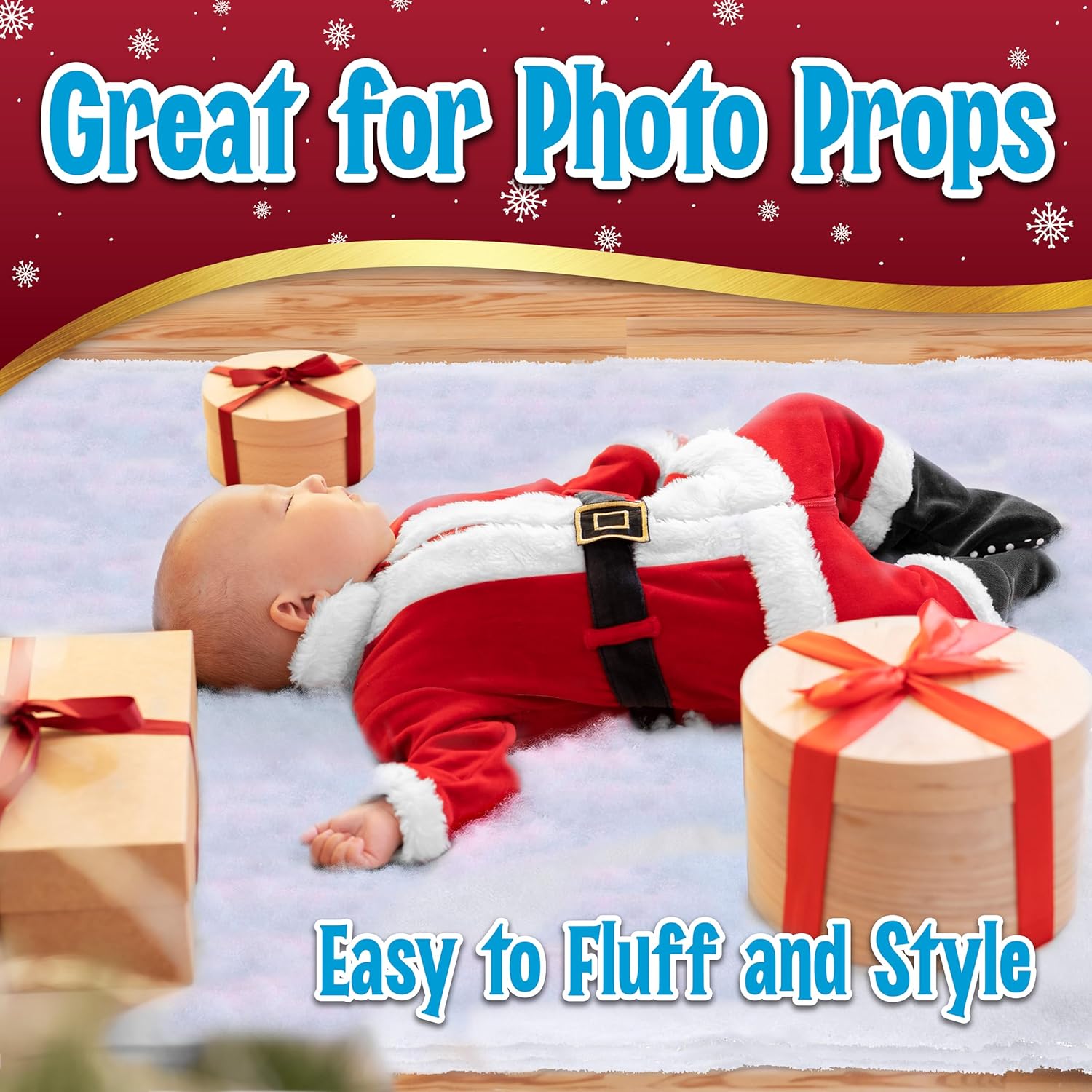 Stargo Fake Snow Blanket Roll - Thick, Soft Faux Snow for Christmas Displays | 2.6 x 7.8ft (3 Pack)