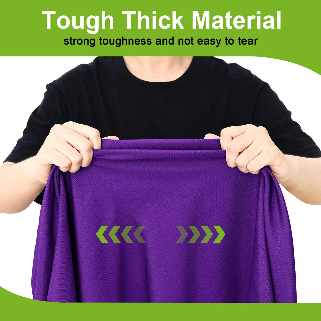 Smiry Round Spandex Tablecloth, Elastic Fitted Washable Tablecloths for 57"-68" Tables, Waterpoof Stretch Picnic Table Cover for Dining, Indoor and Outdoor, Purple