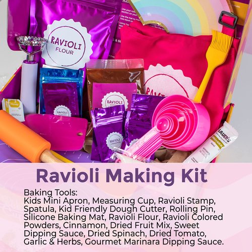 Cookie Cups The Rainbow Ravioli Making Kit, Kids Baking Set for Fun & Realistic Pasta Making, At-Home Ravioli Maker with Complete Supplies, Kids Baking Sets for Girls & Boys Aged 3 Years and Up