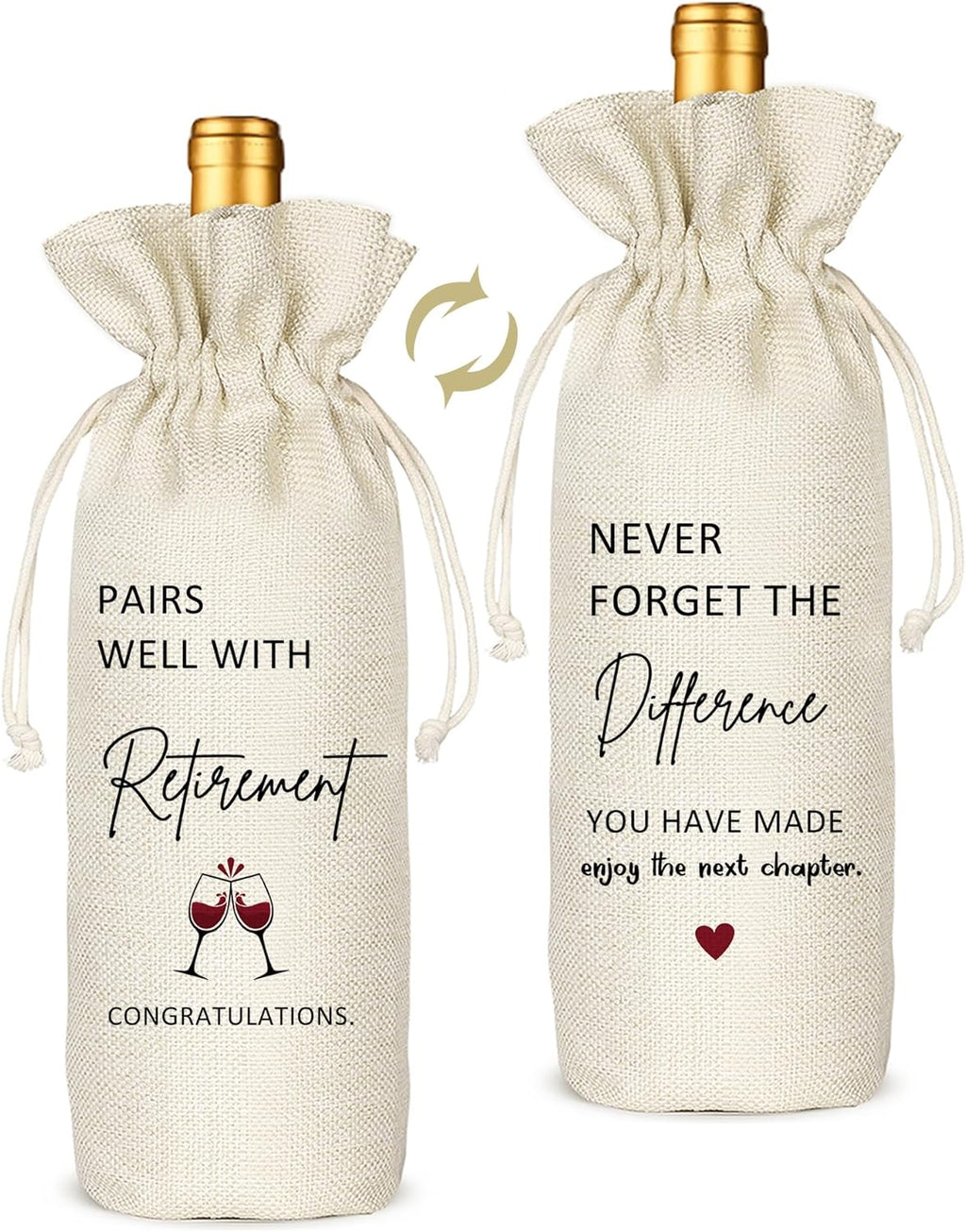 TBITON Retirement Gifts for Woman Men,Best Retired Wine Bag Gift Party Decor, Retired Gifts Leaving Gifts for Coworkers Boss,Pairs Well With Retirement