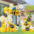Bumble Bee Balloon Garland Kit - 135 Pcs Yellow, Black & White Arch for Baby Showers & Birthday Parties