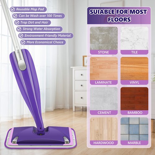 Reusable Mop Pads Compatible with Swiffer Wet Jet, Wet Jet Pads Refills for Swiffer Mop, 4 Pack Microfiber Replacement Pads for Hardwood Floor Cleaning, Dry Wet Mopping Cloths for 12" Wet Jet Refill