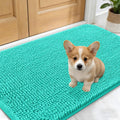 OLANLY Dog Door Mat - Absorbent Non-Slip Chenille Mud Mat for Indoor Use | 30x17 Inches, Teal