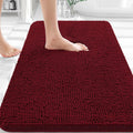 OLANLY Bath Rugs - Extra Soft Chenille | Quick-Dry, Machine Washable, 36x24, Burgundy
