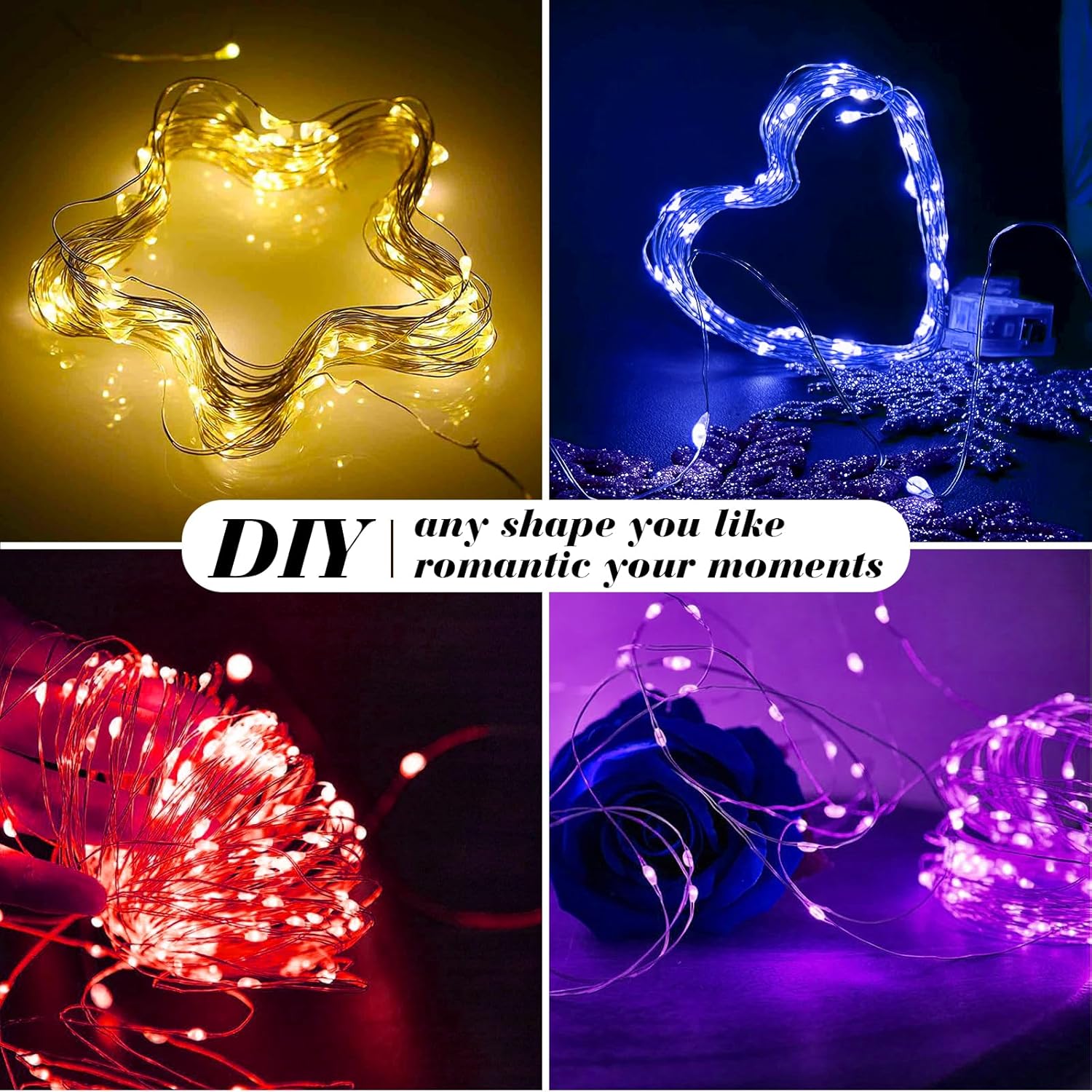 ZGWJ 12 Pack Mini LED Fairy String Lights - 7ft Battery Operated, 3 Modes for DIY & Party Decor | Mixed Colors