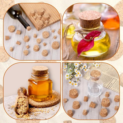 30 Pcs Cork Stoppers, Wooden Corks for Crafts, Bottle Corks Wood Color Straight Cylinder Stoppers Replaceable Wine Bottles Cork Stopper for Making Beer Crafts DIY Projects Home Decor, 6 Sizes