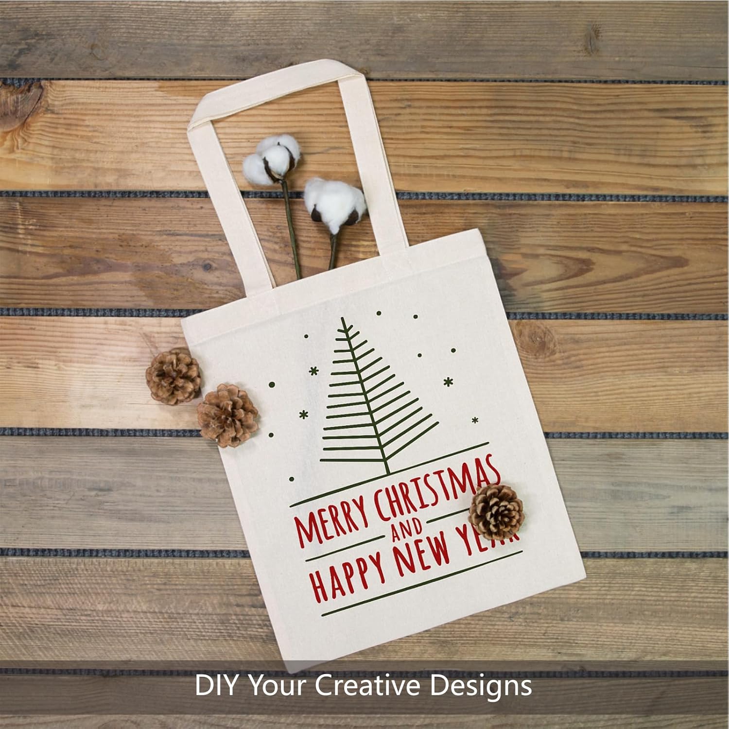 TOPDesign 11.8"x13" Cotton Tote Bags - 10-Pack Lightweight Reusable Grocery Bags for DIY & Promotions