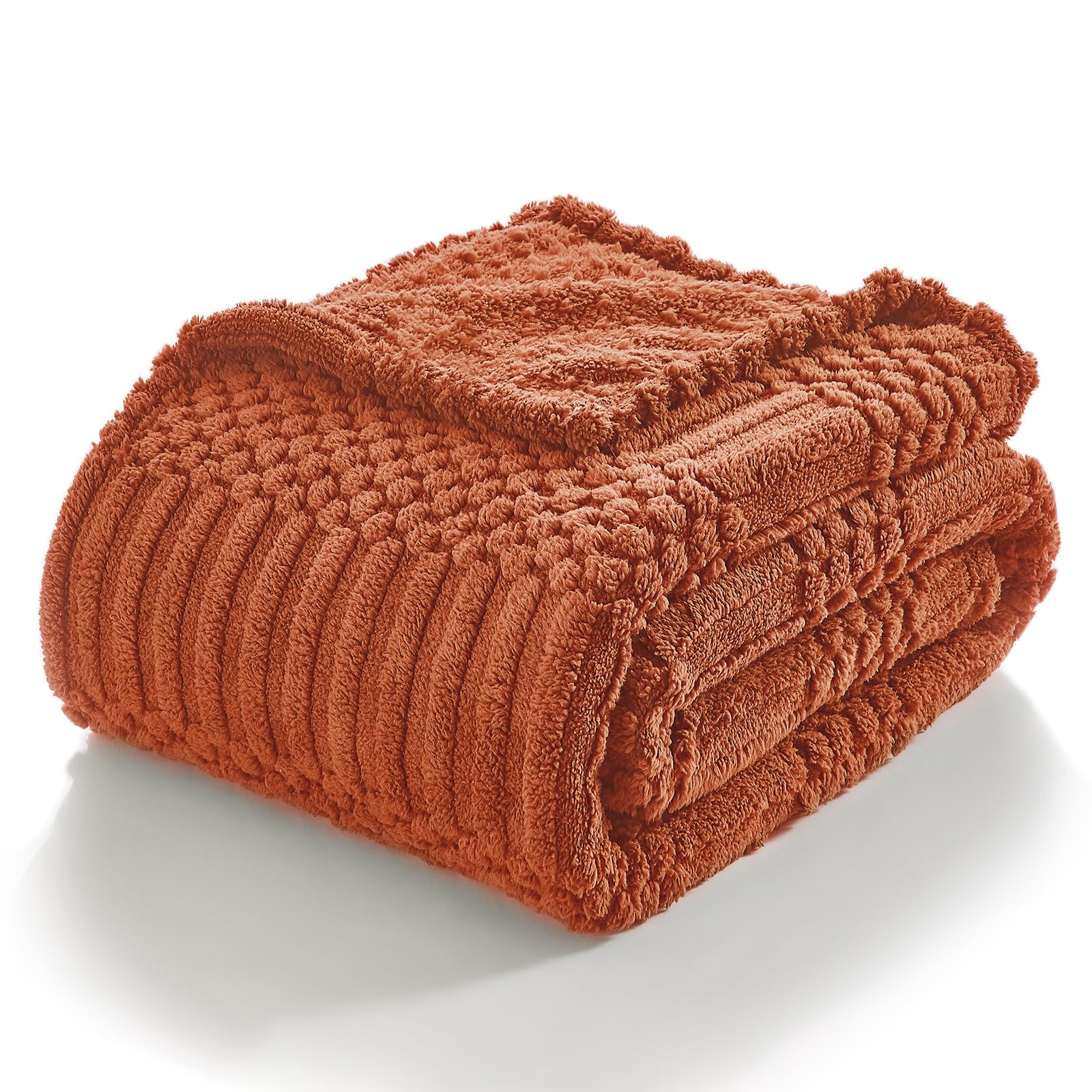 lifein Throw Blanket for Couch-Rust Boho Throw Blanket, Soft Fleece Plush Lightweight Blankets&Throws for All Seasons, Fuzzy Fall Decorative Blankets for Livingroom Bed Sofa Chair (50x60, Rust)