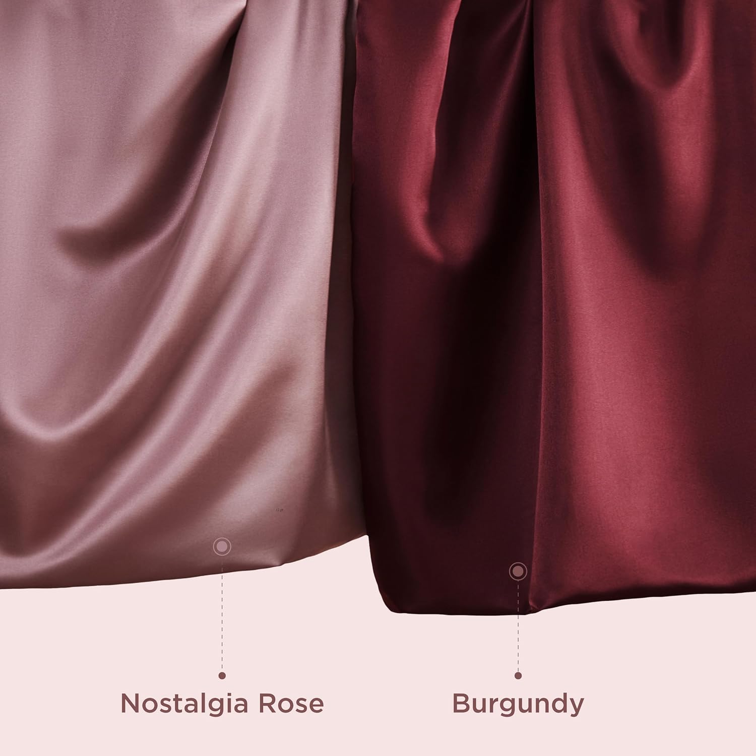 Bedsure King Size Satin Pillowcase Set - Nostalgia Rose Silky Cases for Hair & Skin | 20x36 Inches, 2-Pack