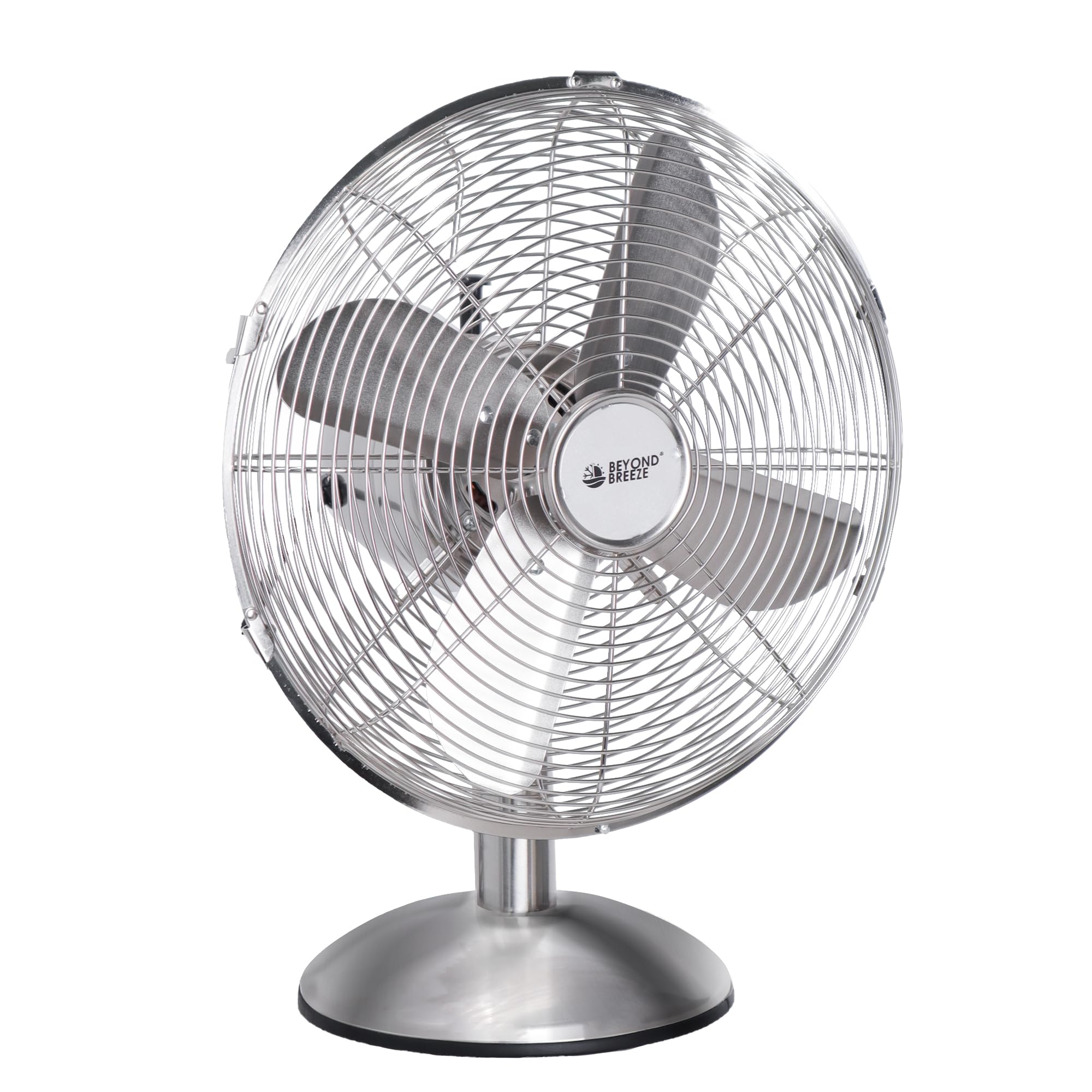 BEYOND BREEZE 12 Inch All Metal Retro Oscillating Table Fan, Desk Fan with 3-Speed Adjustable and 80° Wide Oscillation, Ideal for Bedroom, Office and Kitchen