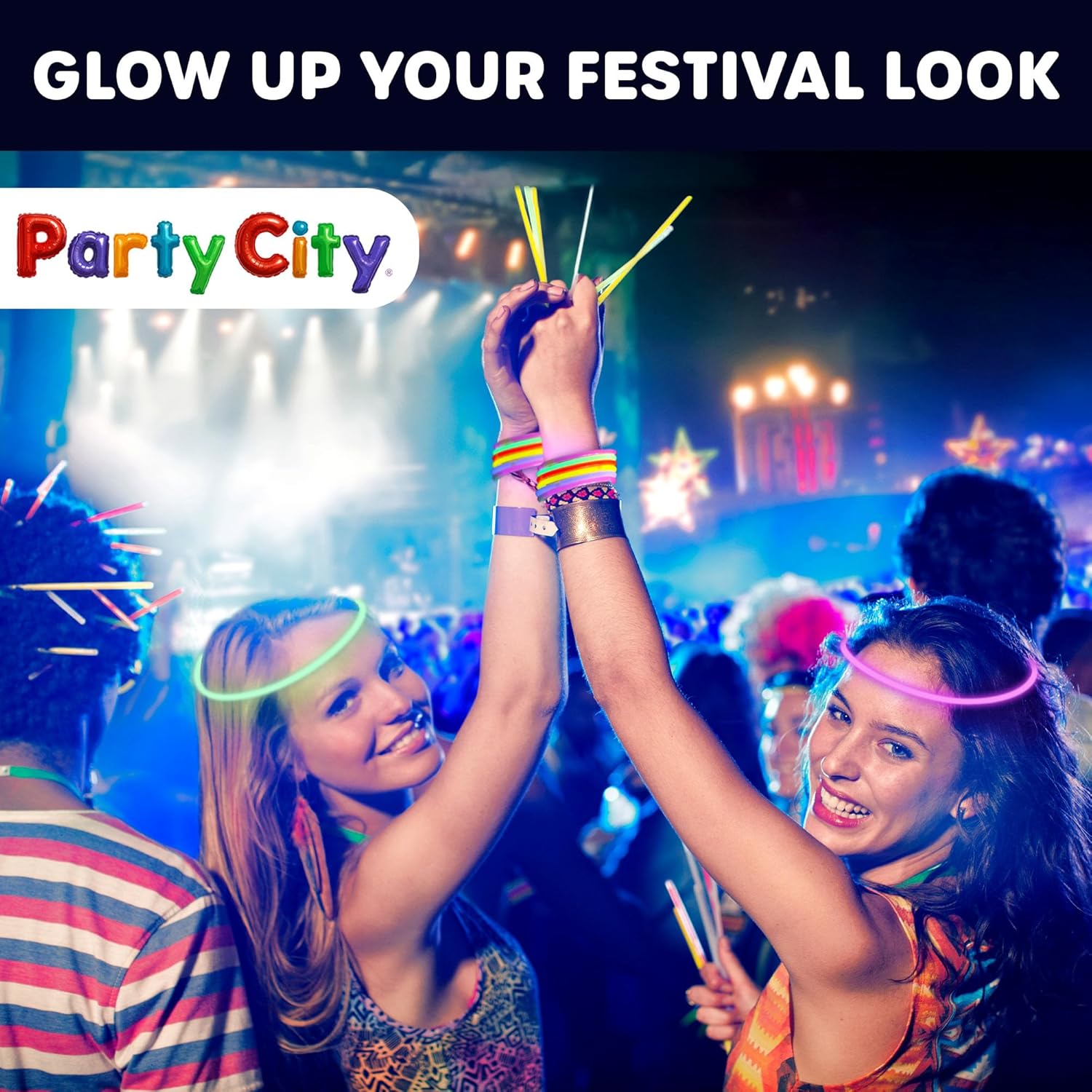 Party City 500 Glow Sticks - Neon Glow in the Dark Party Supplies | Light Up Favors for Kids & Adults