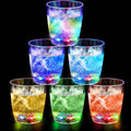 Potchen 6 Pcs 10 oz Plastic Light up Glasses LED Cups for Night Drinking Liquid Activated Glow Party Favor Multicolor Neon Shot Glasses for Disco Bar