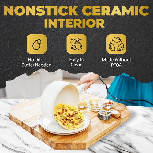 CERAMAX Electric Hot Pot for Cooking, Portable Hotpot Pot Electric Cooker Frying Pan for Dorm Room Essentials, Camping, RVs - 2024 Model