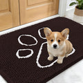 OLANLY Dog Door Mat - Absorbent Non-Slip Mud Mat for Paws | 24x16 Paw Print Design in Brown